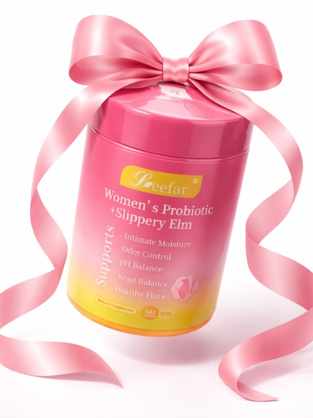 Women’s Probiotic + Slippery Elm Supplement - Pink